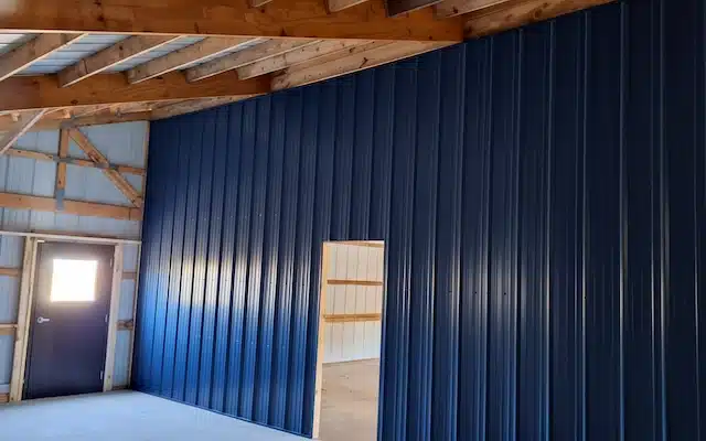 Interior Metal - custom post-frame building in Alberta