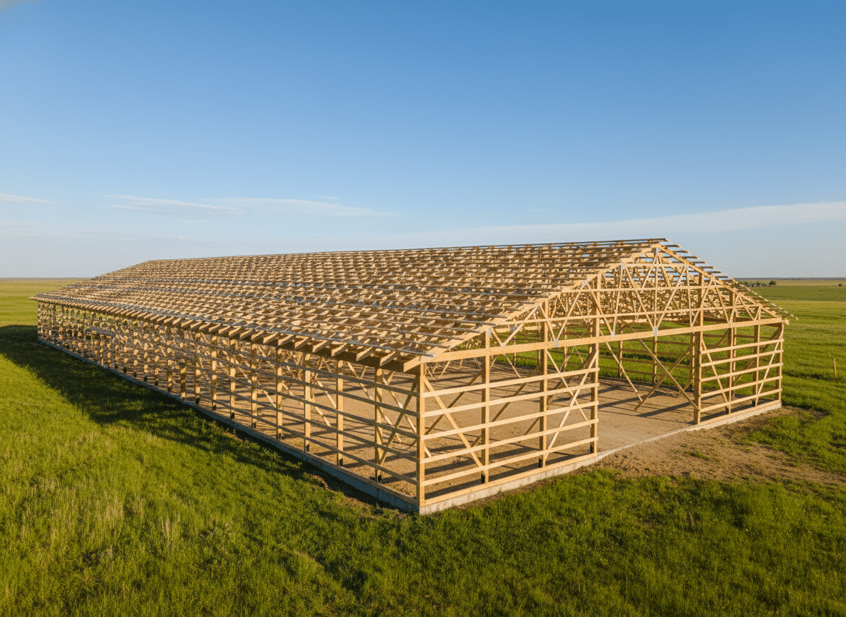 Framing - farm building in Alberta