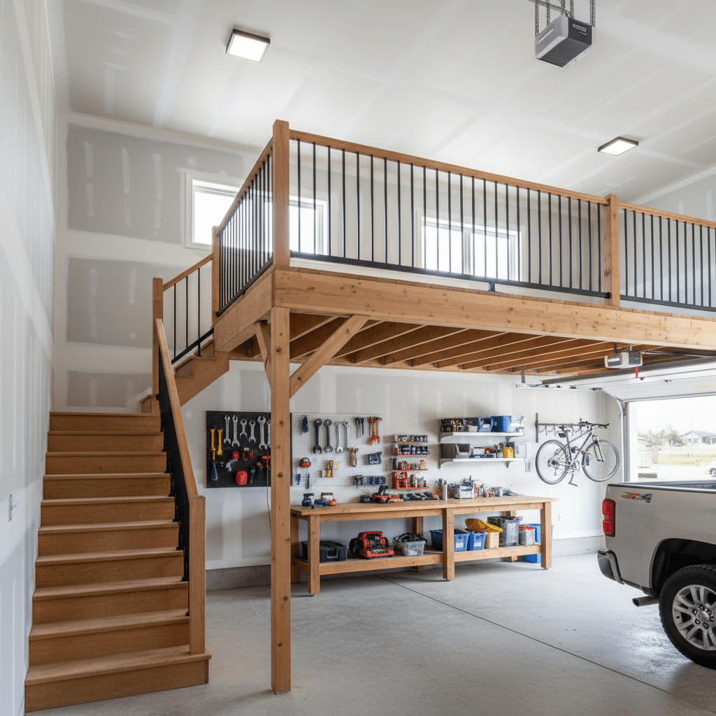 5. Mezzanine - custom garage in Alberta