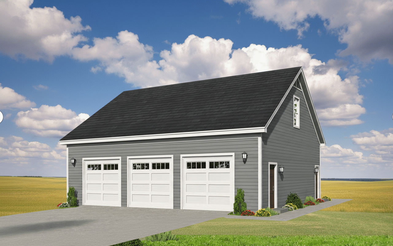 Triple-car garage - custom garage in Alberta