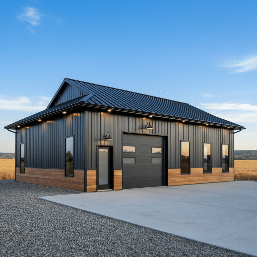 Custom upgrades - post-frame shop in Alberta