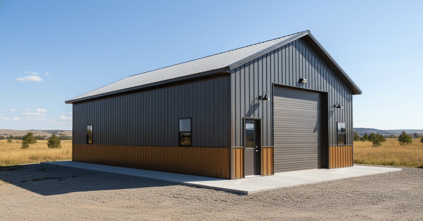Single-bay shop - post-frame shop in Alberta