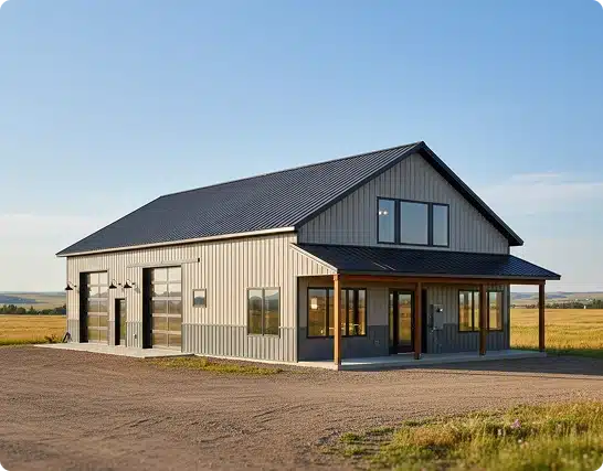 Finishes - residential post-frame building in Alberta