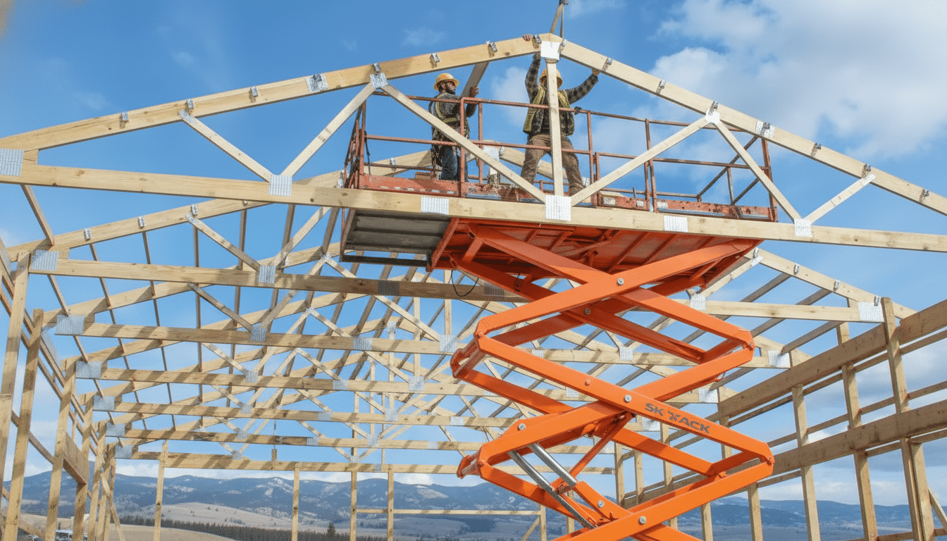 Roof trusses - farm building in Alberta