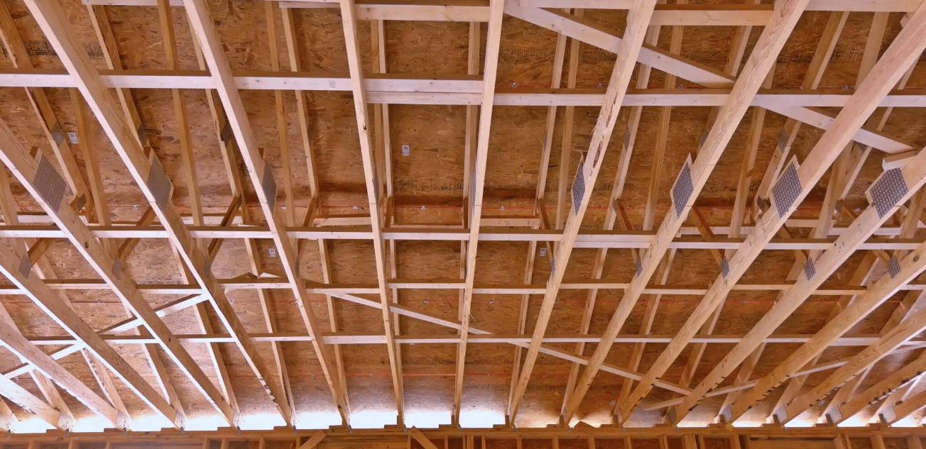 Framing - residential post-frame building in Alberta